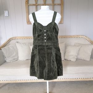Corduroy Bustier Fit And Flare Dress